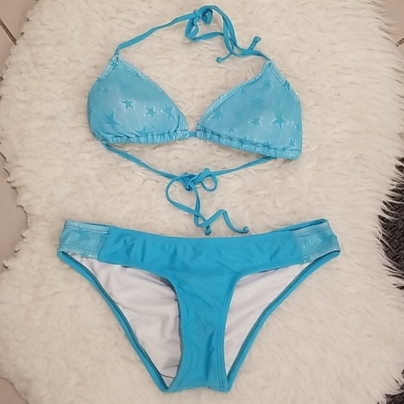 💕FOREVER 21 Star Print Triangle Top String Bikini - Picture 2 of 11